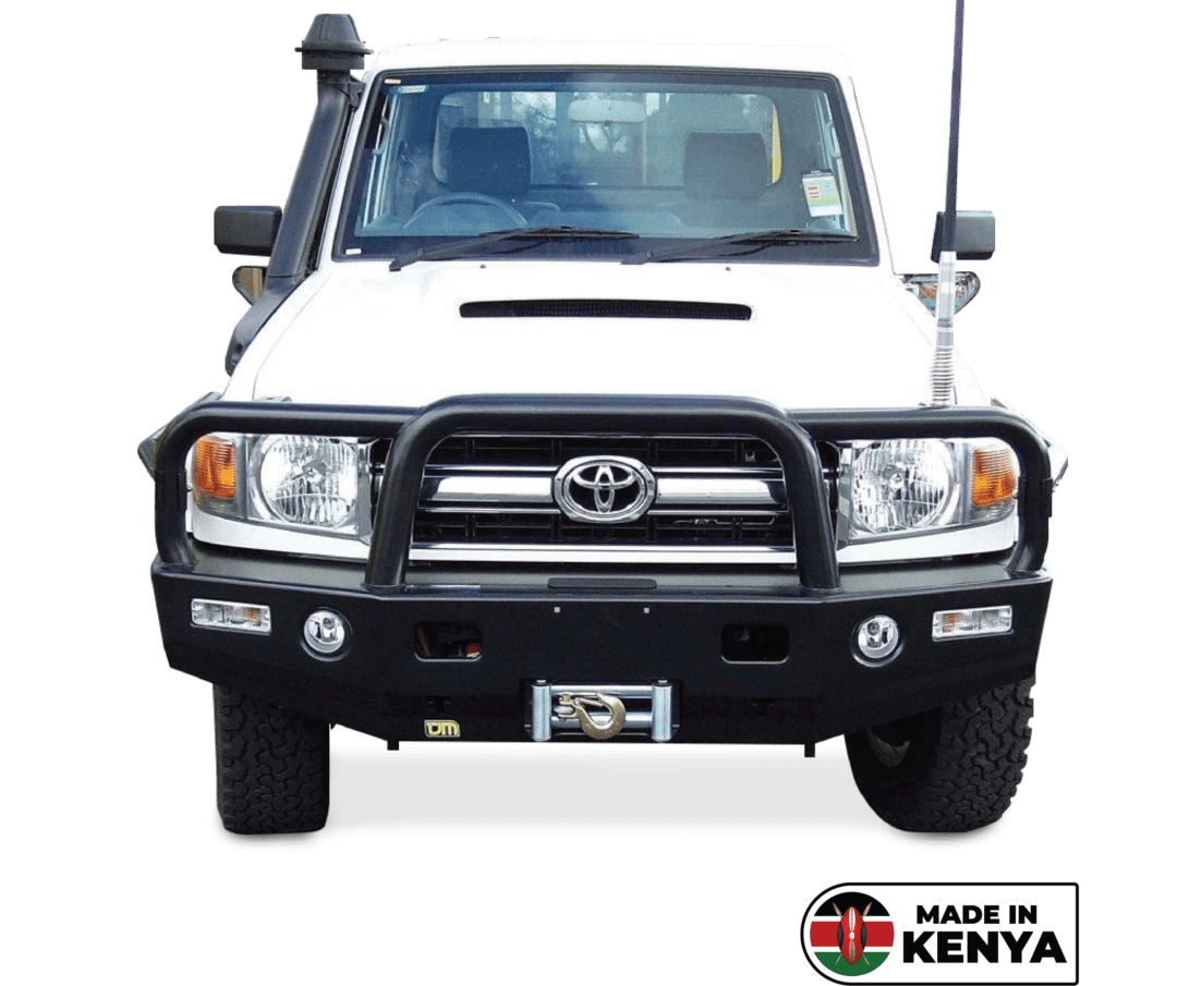 Toyota Land Cruiser 70 Series TJM Bull Bar T15 Steel Black (Safari Bar) (With Fog lights)