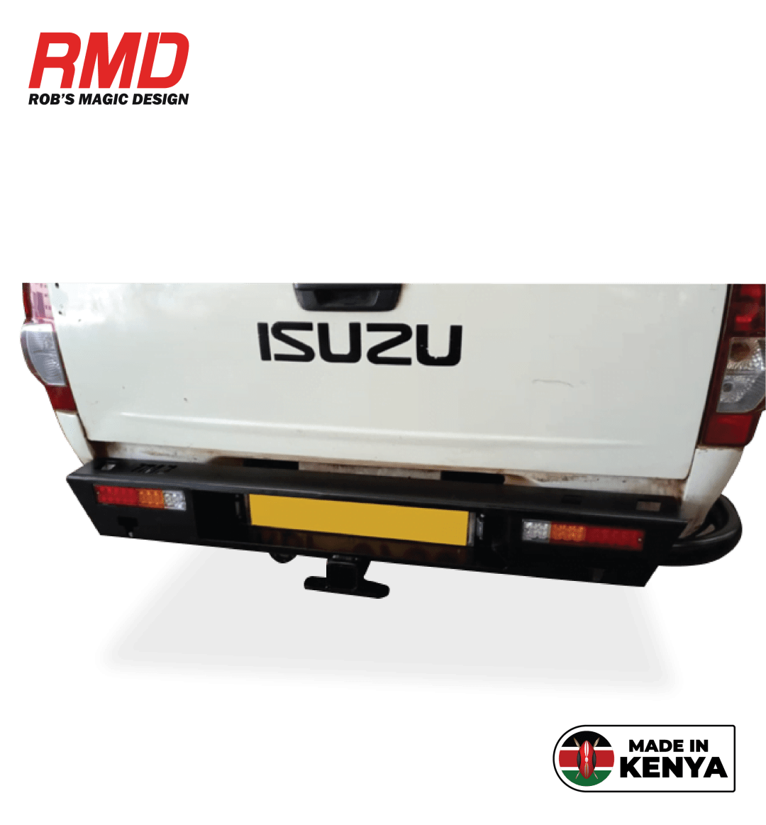 Isuzu D-Max (+2013) Budget Rear Replacement Bar with T-Slots and LED rear tail lights (Suit Tow)