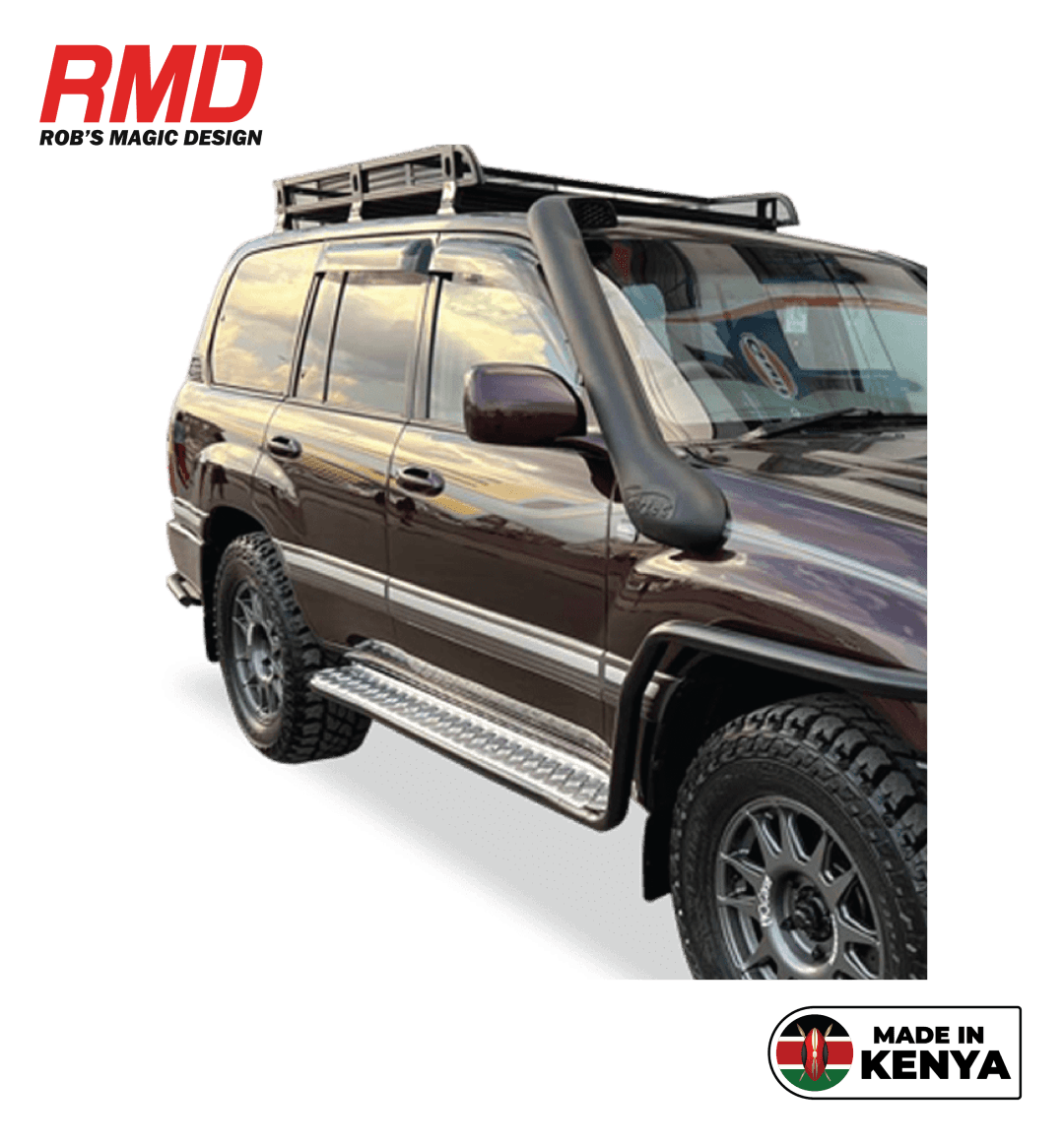 Toyota Land Cruiser 100/101/105 Side Step Steel Black (Set) (Bolt On)