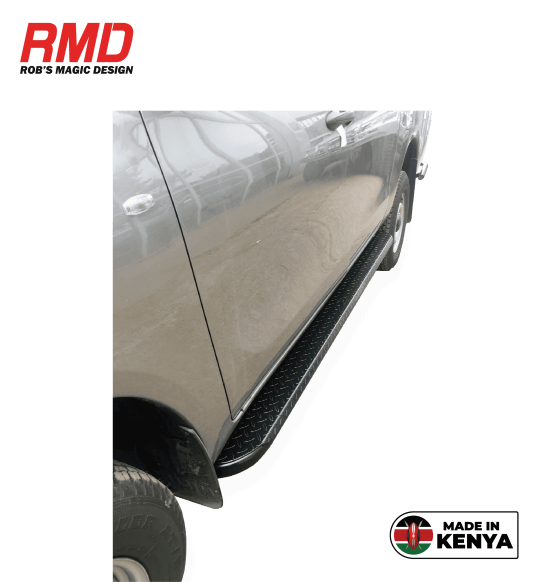 Toyota Hilux (+2015) Side Step Steel Black (Set) (Bolt On) Single Cab